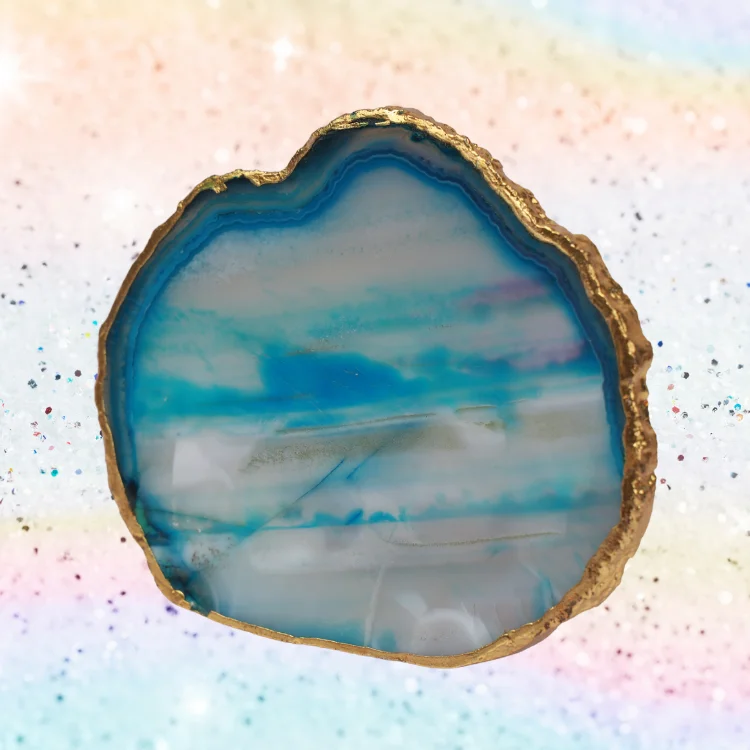 VESTO BRAZILIAN AGATE  COASTER (TURQUOISE)